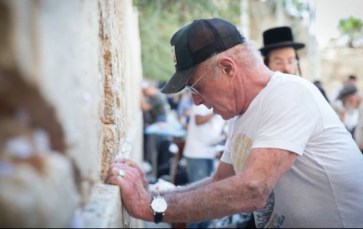 ACTOR JAMES Caan on Tuesday at the Western Wall