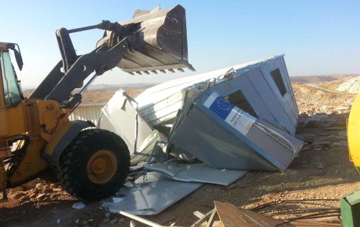 Demolition of illegal structures built by Arabs in the West Bank's Area C, August 9, 2016