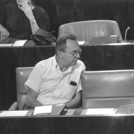 En 1985 avec Yitzhak Rabin, premier ministre (credit: NATI HARNIK/GPO)
