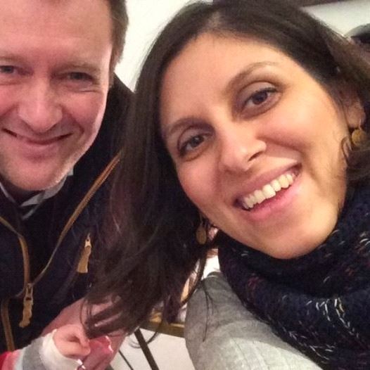 Nazanin Zaghari-Ratcliffe (R)