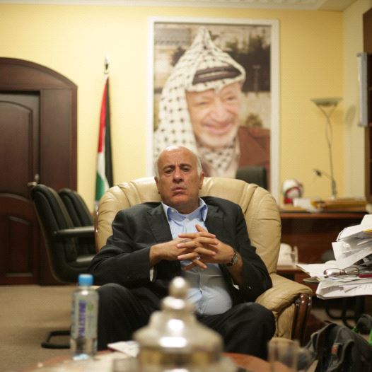 Jibril Rajoub in his office in Ramallah on December 7, 2015 (credit: ELIYAHU KAMISHER)