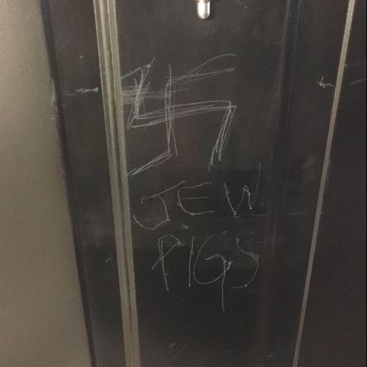 Antisemitic vandalism on the Virginia home of Mia Bermann. (credit: MIA BERMANN)