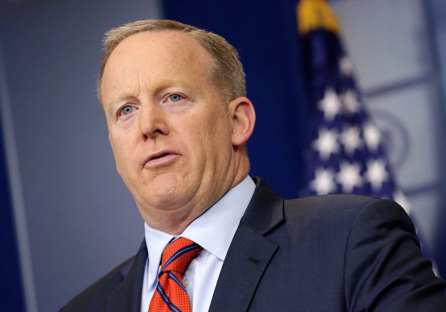 White House Press Secretary Sean Spicer speaks during a press briefing at the White House in Washington, US. (credit: REUTERS/JOSHUA ROBERTS)