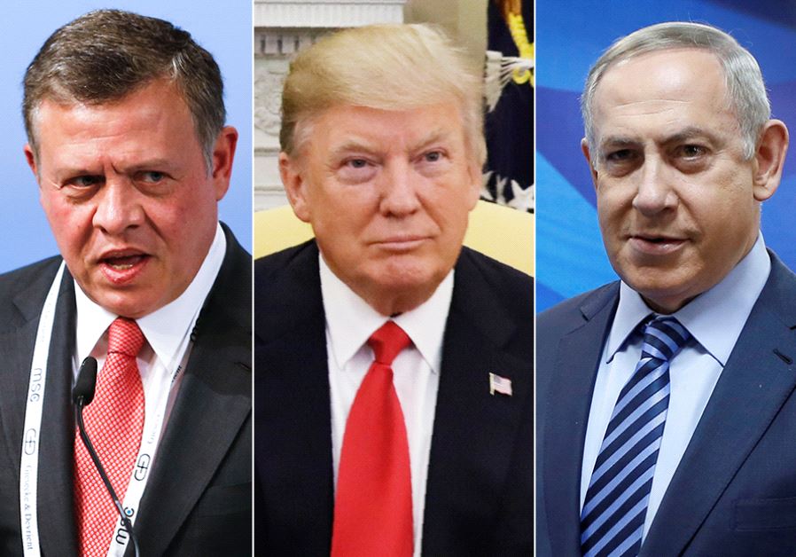King Abdullah, Trump and Netanyahu (credit: REUTERS)