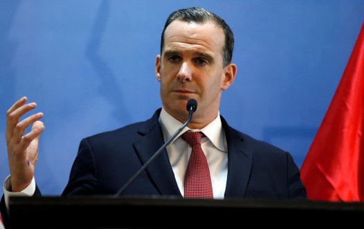 Brett McGurk, U.S. envoy to the coalition against Islamic State, speaks during a news conference at the U.S. Embassy in Amman, Jordan, November 6, 2016. (credit: REUTERS/MUHAMMAD HAMED)