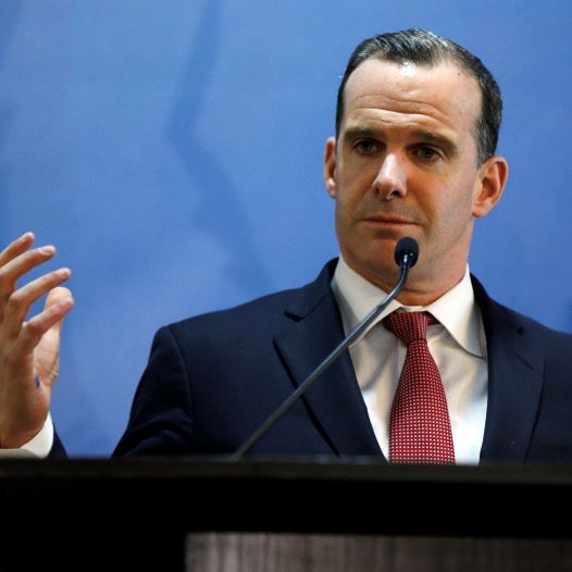Brett McGurk, U.S. envoy to the coalition against Islamic State, speaks during a news conference at the U.S. Embassy in Amman, Jordan, November 6, 2016.