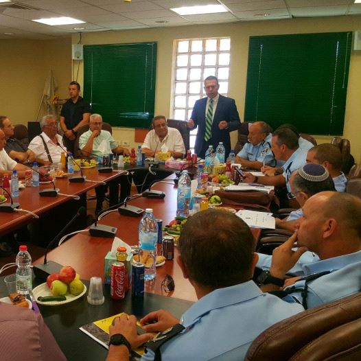 Gilad Erdan meeting with 20 mayors of Arab-Israeli communities to discuss policing  (credit: SPOKESMAN FOR MINISTER GILAD ERDAN)