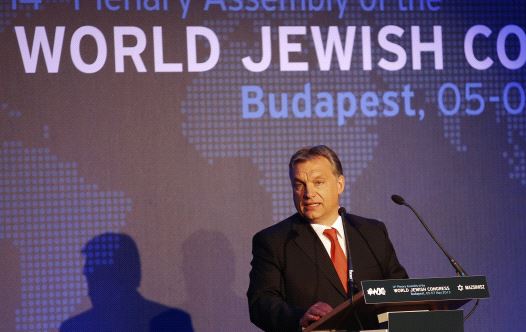 Hungarian Prime Minister Viktor Orban delivers a speech during the 14th Plenary Assembly of the World Jewish Congress in Budapest May 5, 2013