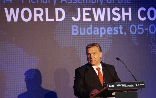 Hungarian Prime Minister Viktor Orban delivers a speech during the 14th Plenary Assembly of the World Jewish Congress in Budapest May 5, 2013 (credit: LASZLO BALOGH/REUTERS)
