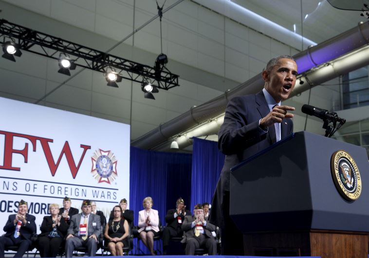 US President Barack Obama addresses the 116th National Convention of the Veterans of Foreign Wars in Pittsburgh, Pennsylvania July 21, 2015. 