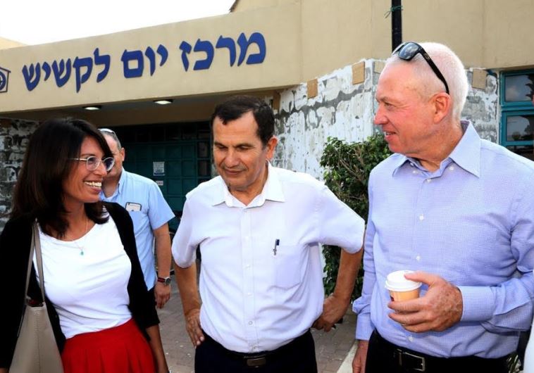 Yoav Galant's spokeswoman Nira Yadin, Or Akiva Mayor Yaakov Ederi,  and Housing Minister Yoav Galant.