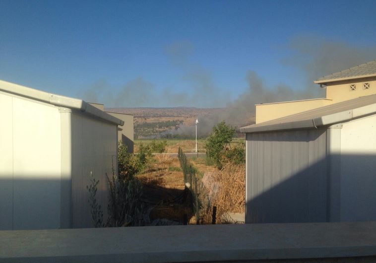 Site where projectile landed in Galilee, August 20, 2015