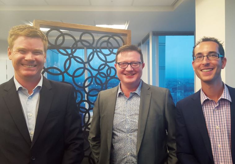 FROM LEFT, James McGarry, deputy chief of mission at the Australian Embassy; Rod Kenning, general manager of the ‘Australian Jewish News’; and Nethan Jeffay, Israel correspondent for the AJN