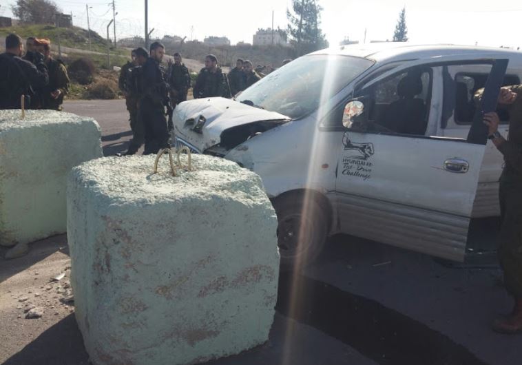 Scene of vehicular attack in Binyamin region