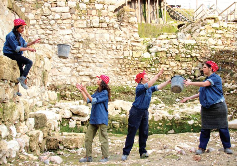 (Left to right) archeologists Ayala Dimant, Tehilla Zmiri, Shiran Ever and Dvora Cohen