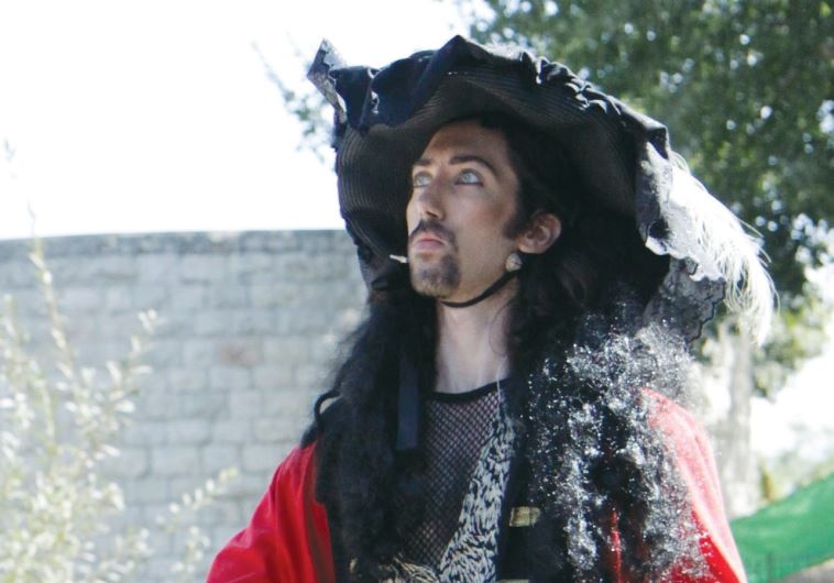 CAPTAIN HOOK comes by every hour to entertain the children at Hamat Gader.