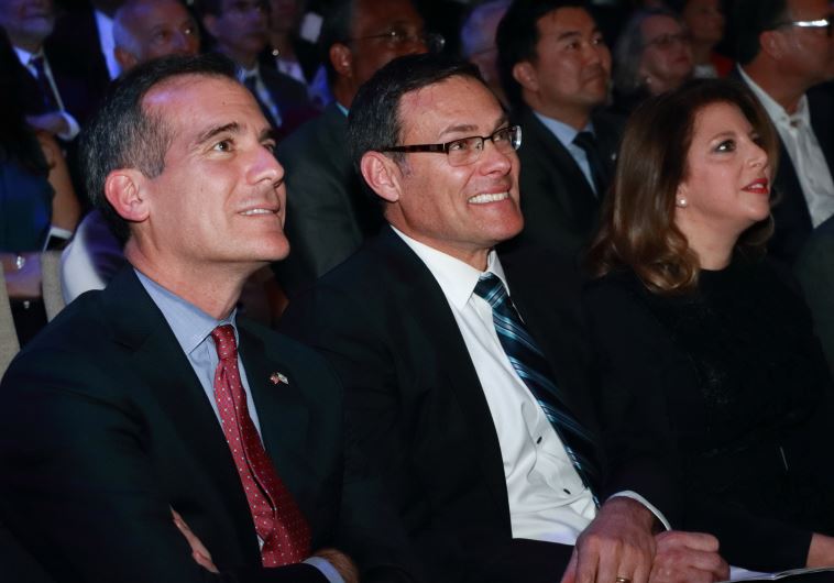 Los Angeles Mayor Eric Garcetti celebrates Israel's 68th Independence Day