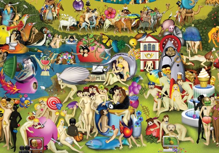 ‘Garden of Emoji Delights,’ in a wink at Hieronymus Bosch’s ‘Garden of Earthly Delights.’