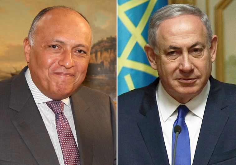 Netanyahu and Sameh Shoukry‏