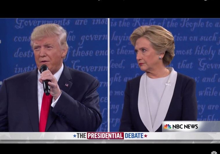 Trump and Clinton at the second presidential debate