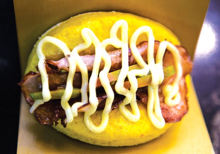 Steam’s BLT with homemade mayonnaise, turkey bacon and a mustard steamed bun