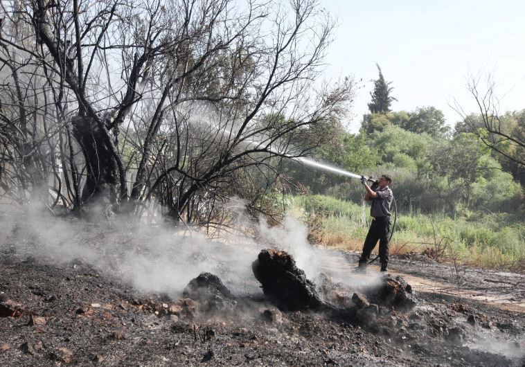 Putting out fires around Jerusalem last month