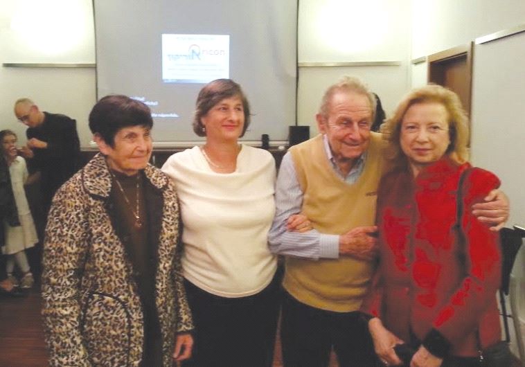 FROM LEFT: Theresienstadt survivor Hana Weingarten; Tami Kinberg, the director of Beit Theresienstadt; Murray Greenfield; and child Holocaust survivor Colette Avital, who chairs the Center of Organizations of Holocaust Survivors in Israel.