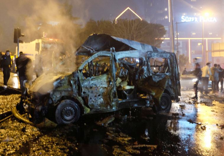 A damaged vehicle is seen after a blast in Istanbul, Turkey, December 10, 2016