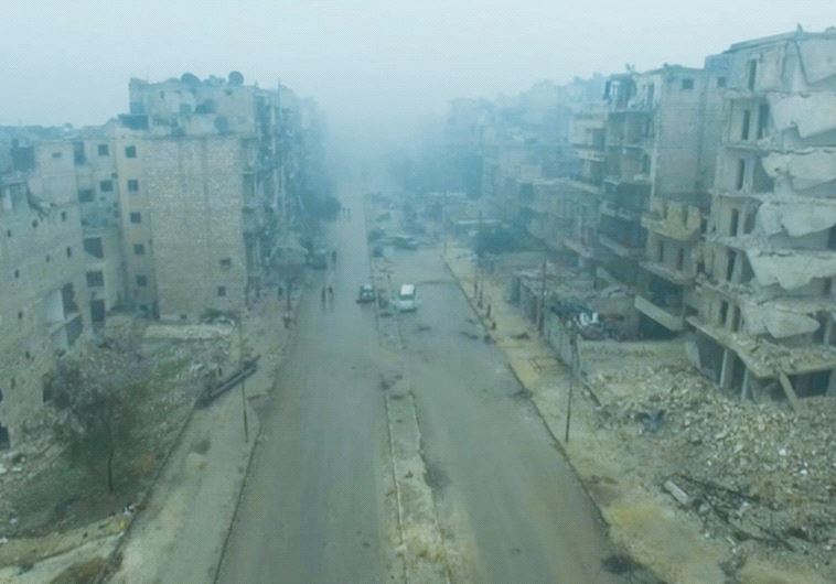 A GENERAL VIEW of bomb-damaged eastern Aleppo on Tuesday