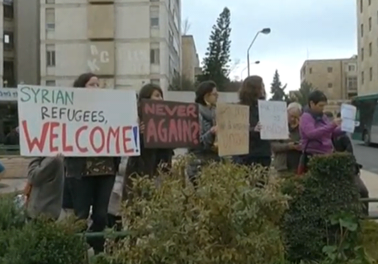Israelis gather in Jerusalem to show solidarity with Syrians