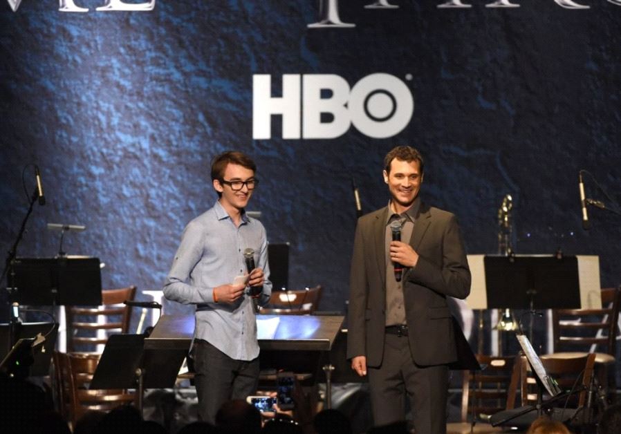 Composer Ramin Djawadi (R) and actor Isaac H. Wright from the hit HBO series 'Game of Thrones'