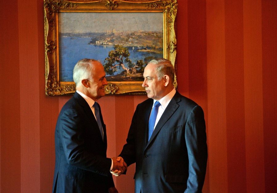 Turnbull and Netanyahu during the latter's official visit to Australia