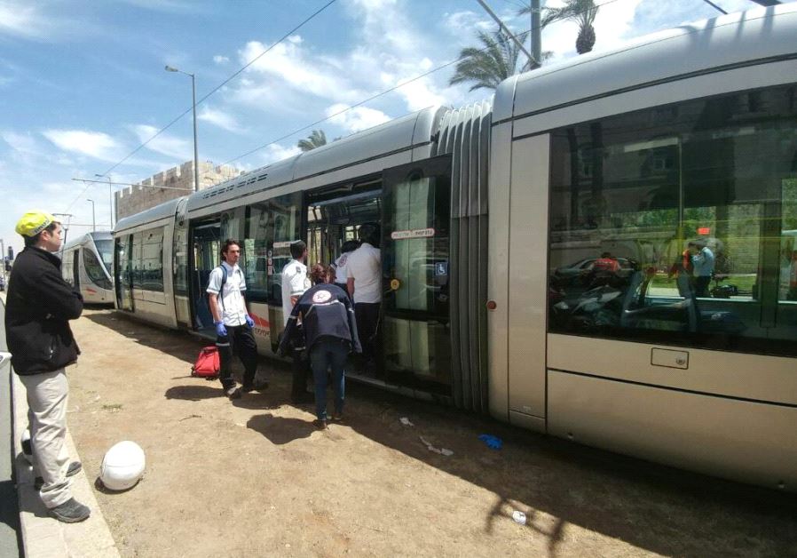 Scene of stabbing attack on Jerusalem's light rail