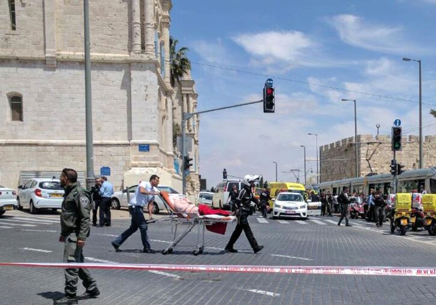 Scene of stabbing attack on Jerusalem's light rail