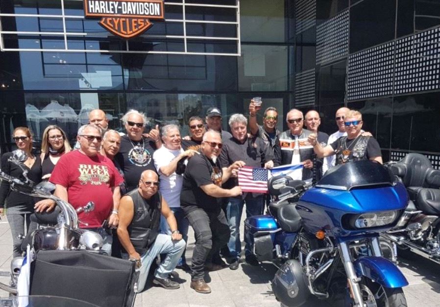 Harley Davidson club honors US President Donald Trump's trip to Israel