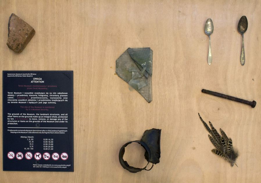 Some of the artifacts allegedly stolen from the Auschwitz Museum by art student Rotem Bides. 
