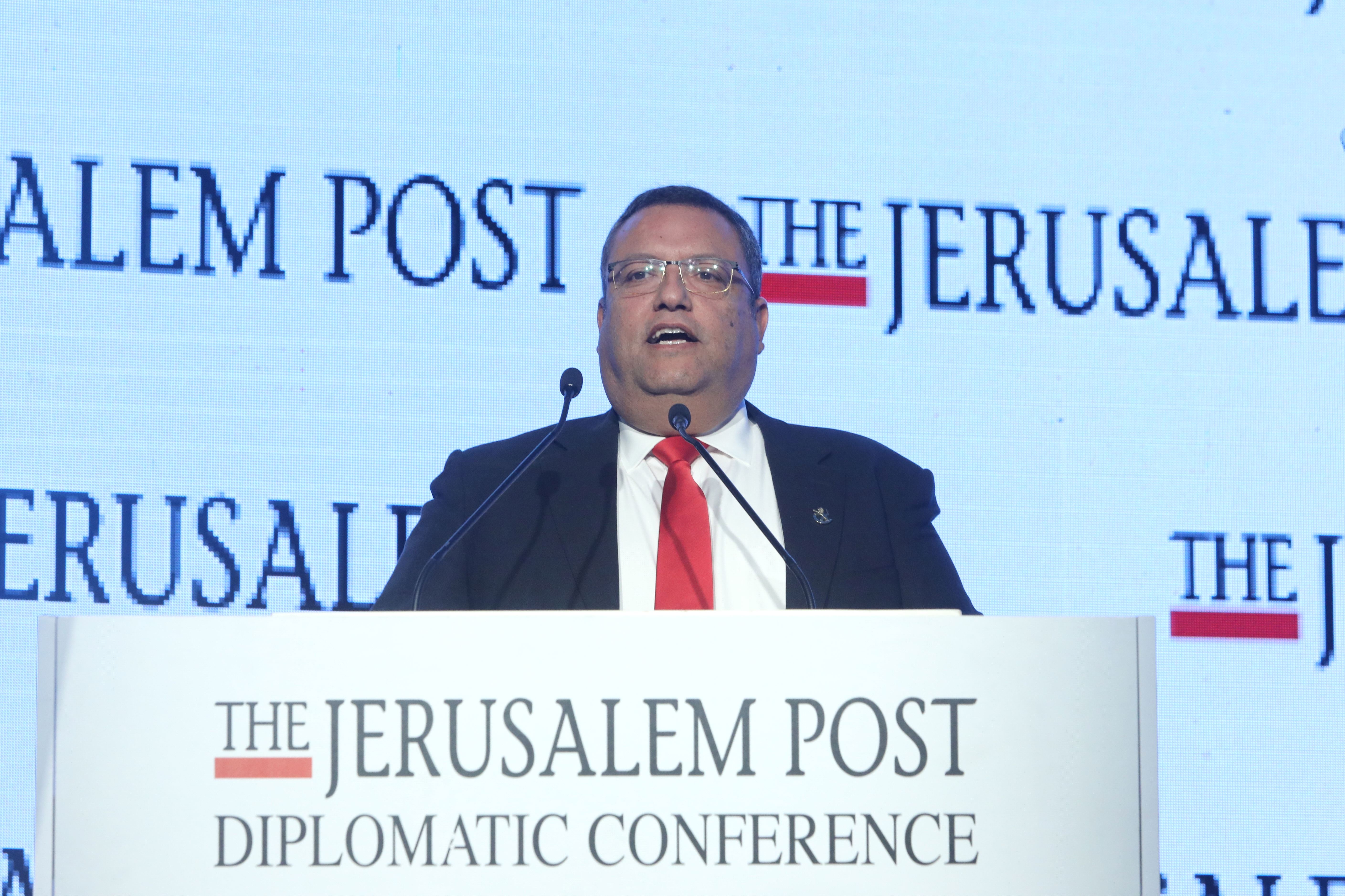 Jerusalem Mayor Moshe Lion speeks at the Jerusalem Post Diplomatic Conference.